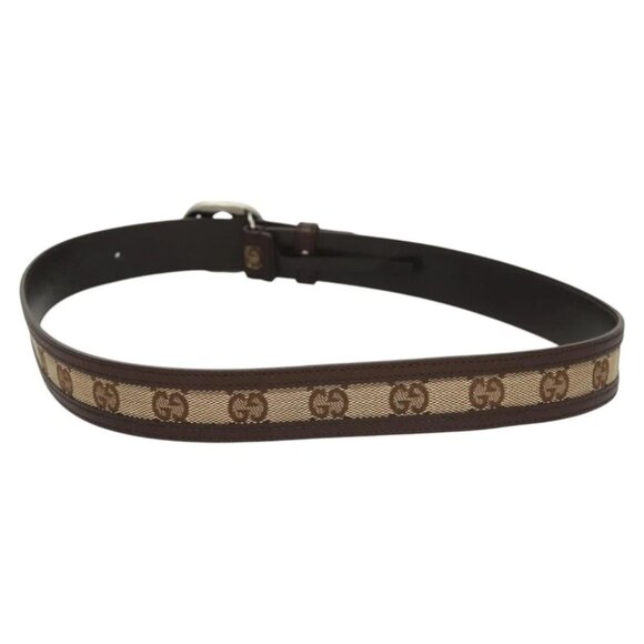 GUCCI GG Canvas Interlocking Belt 33.5"" Beige Brown - Picture 3 of 10
